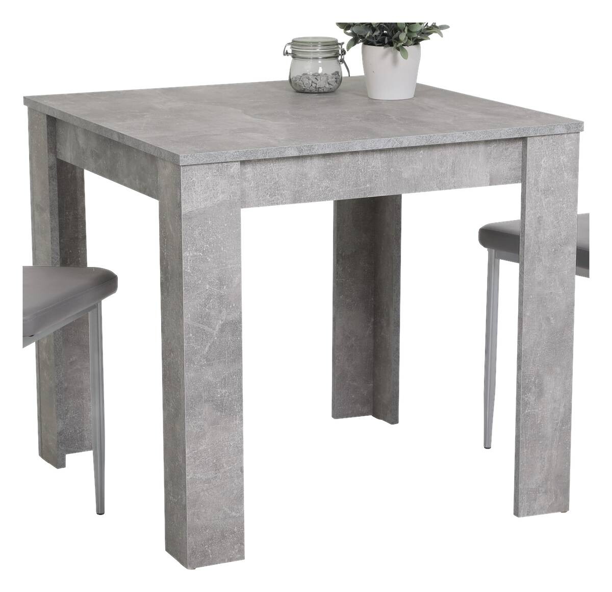 Esstisch Erika Beton Optik B/H/T: ca. 80x76x80 cm