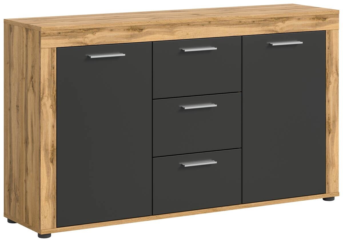 Sideboard Jam Eiche Wotan Nachbildung grau B/H/T: ca. 125x80x35 cm