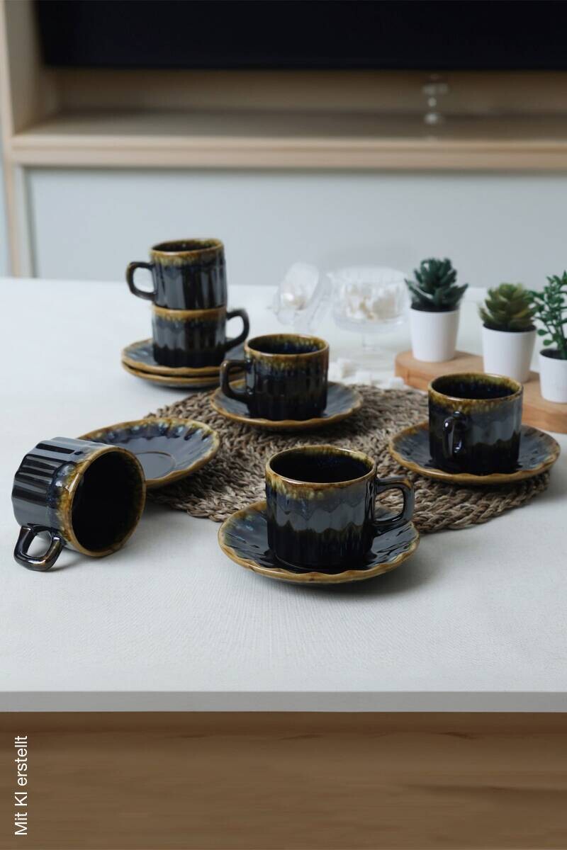 HermiaConcept Teetasse 12-tlg. gold Steingut