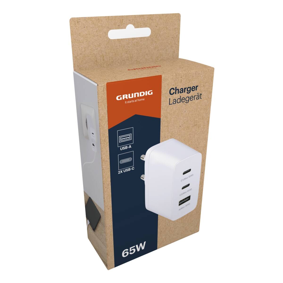 Grundig Ladegerät 65 Watt weiß
