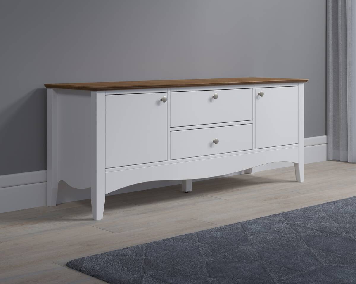 TV-Lowboard Lissabon weiß lackiert café braun lackiert B/H/T: ca. 140x58x42 cm