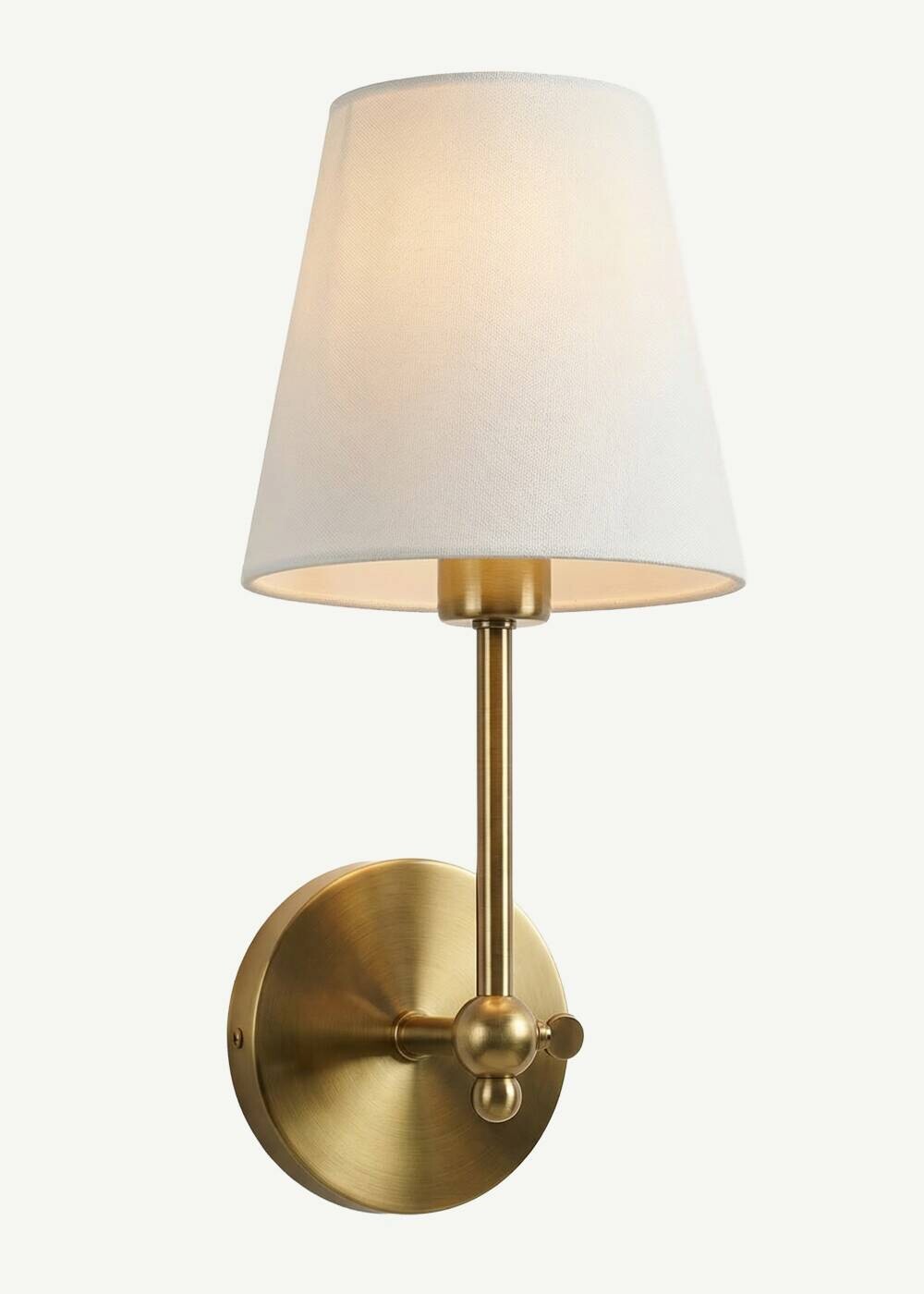 Wandleuchte weiß gold Metall Stoff B/H/L/D: ca. 15x30x15x15 cm E27 1 Brennstellen