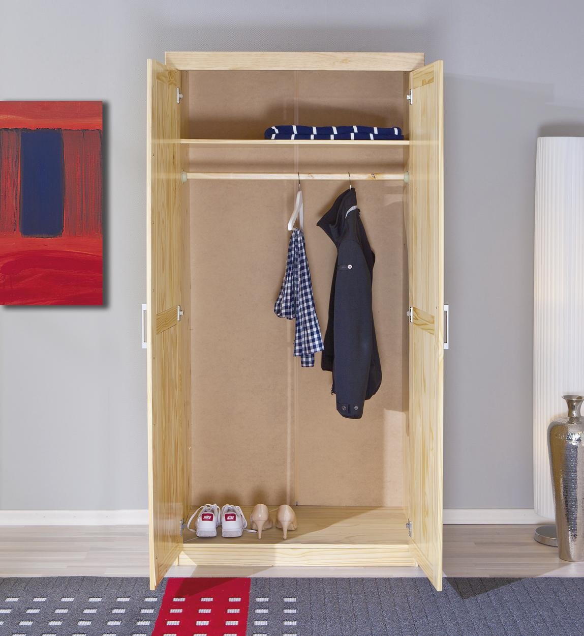 Kleiderschrank Leon natur B/H/T: ca. 95x190x55 cm