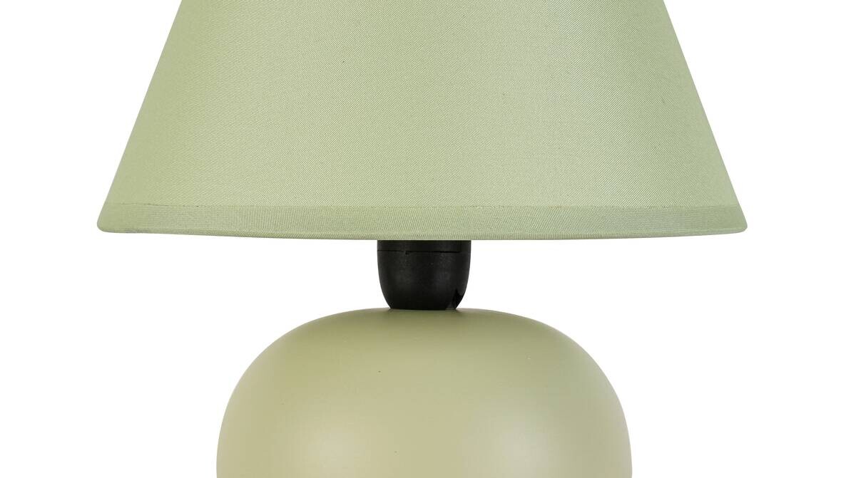 Nolo Tischleuchte Seline grün Stoff Keramik H: ca. 24 cm E14 1 Brennstellen