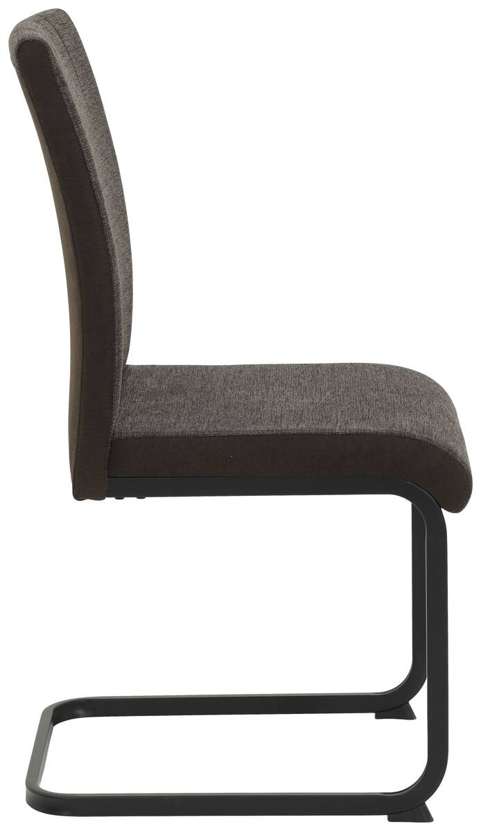 Stuhl 4er Set LINN braun schwarz Webstoff Metall B/H/T: ca. 43x92x52 cm