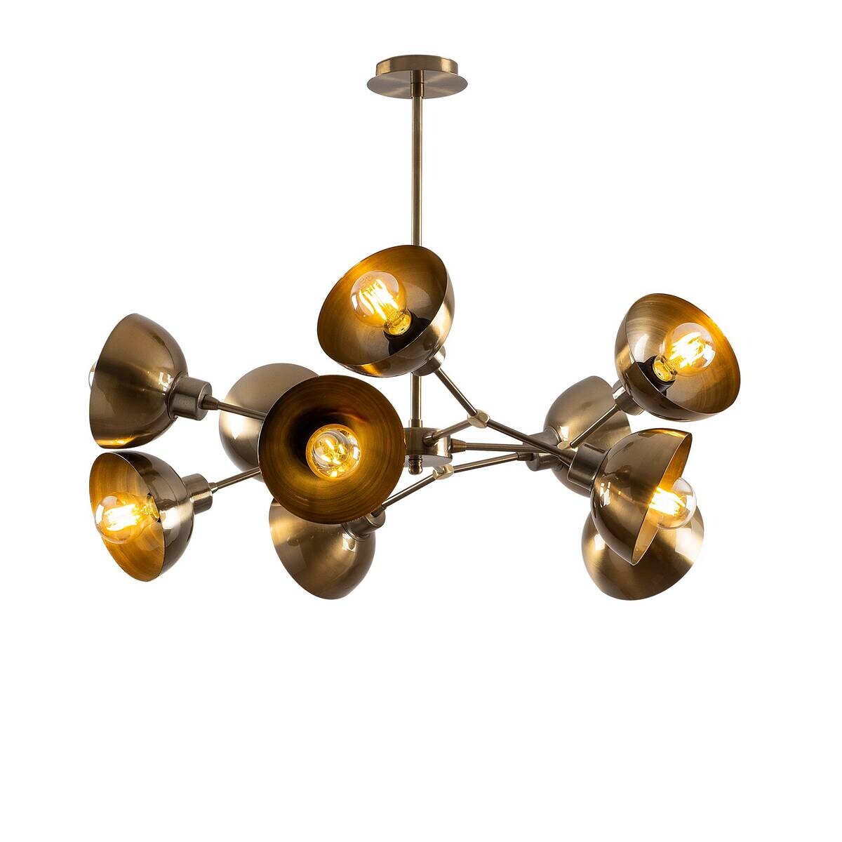 Opviq Pendelleuchte messing B/H/T: ca. 75x60x75 cm E27 10 Brennstellen