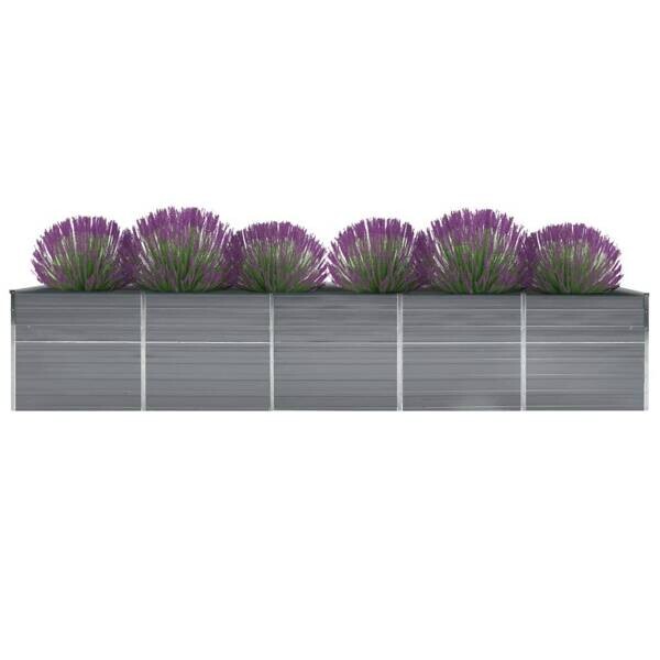 Garten-Hochbeet grau Stahl B/H/L: ca. 80x45x400 cm