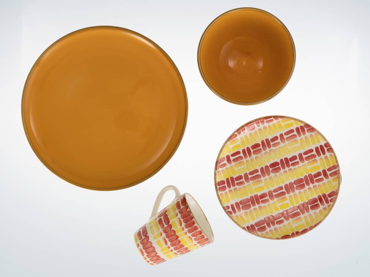 CreaTable Kombiservice MARBELLA orange Steingut 16 tlg.
