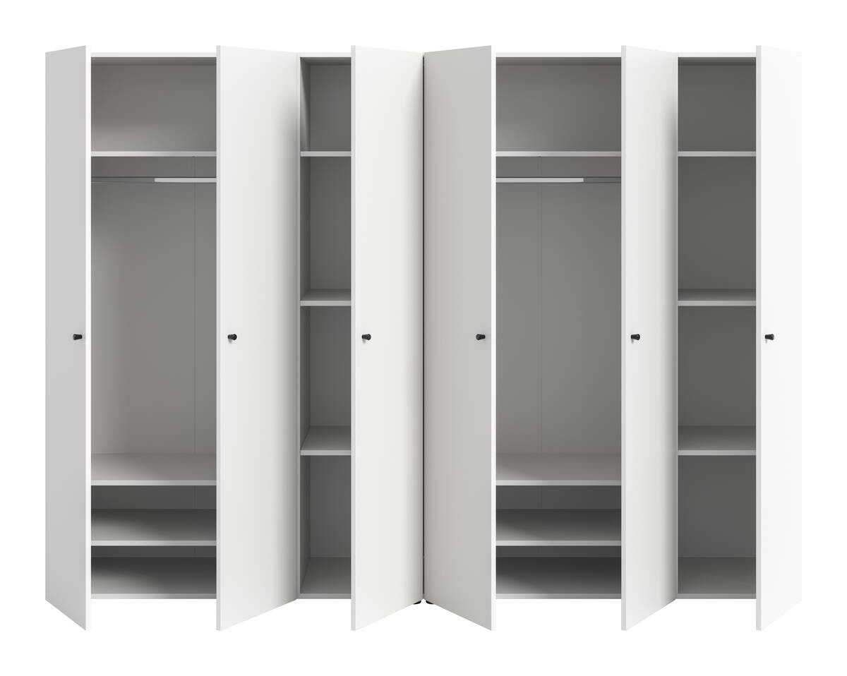 Kleiderschrank DARWIN weiß B/H/T: ca. 240x176x51 cm