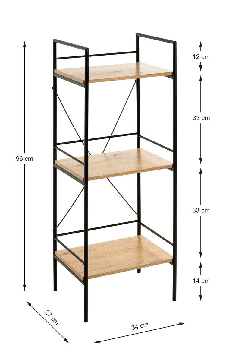 Regal Eiche Nachbildung schwarz B/H/T: ca. 34x96x27 cm