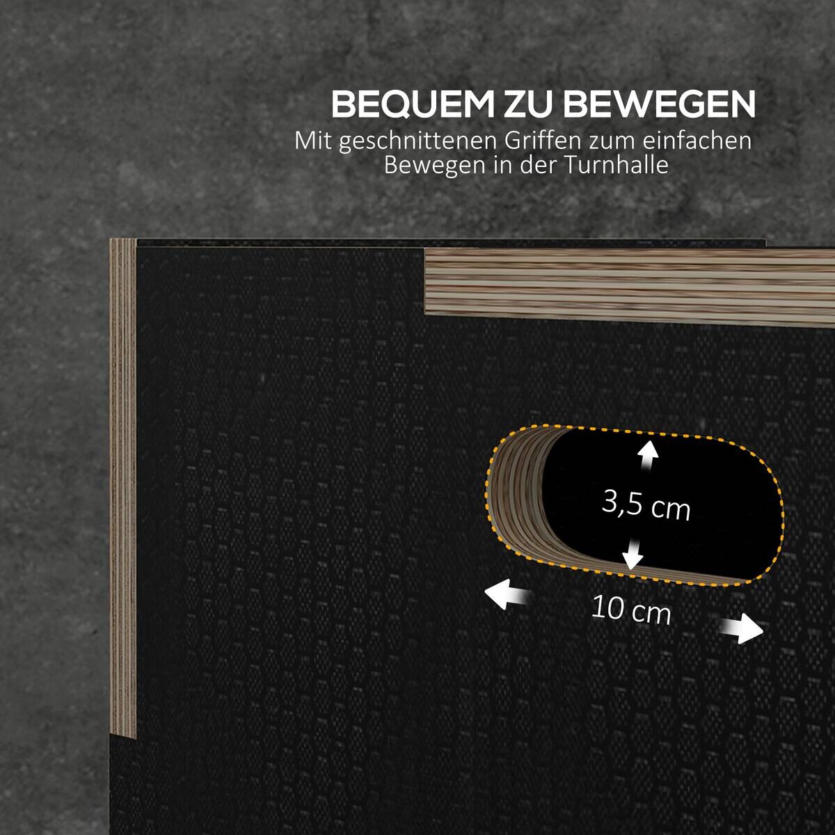 SPORTNOW Sprungbox schwarz Buche B/H/L: ca. 61x51x76 cm