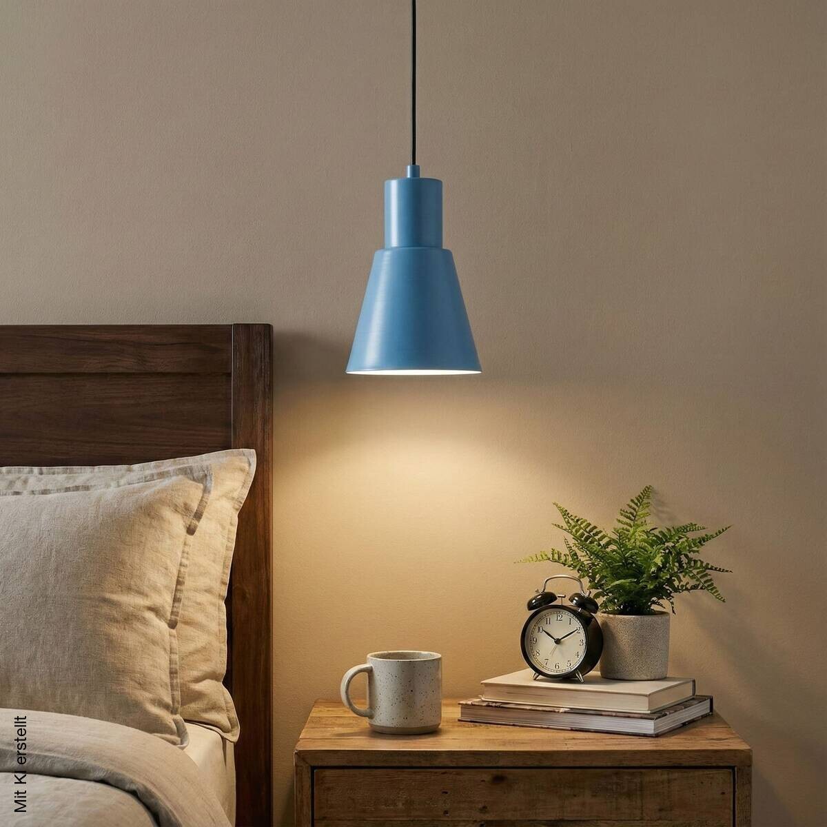 Opviq Pendelleuchte blau B/H/T: ca. 14x114x14 cm E27 1 Brennstellen