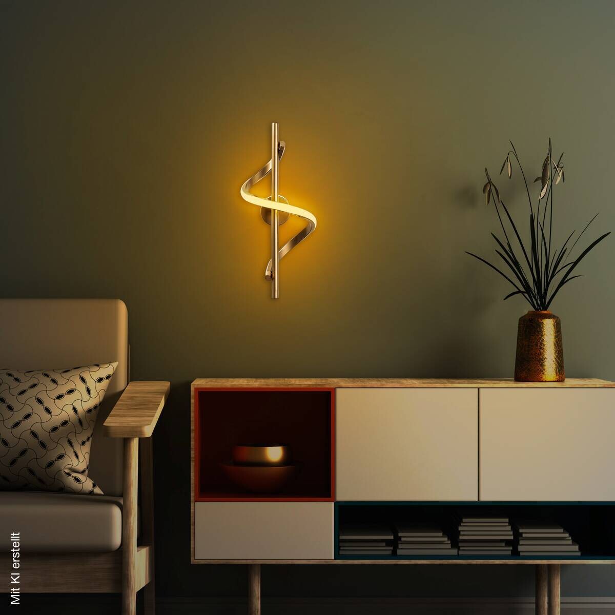 Opviq Wandleuchte gold Metall B/H/T/L: ca. 16x41x25x16 cm
