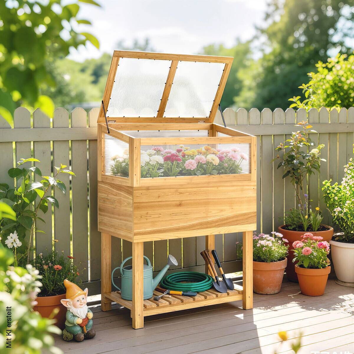 Outsunny Hochbeet mit Frühbeetaufsatz B/H/T/L: ca. 45x108,5x45x80 cm
