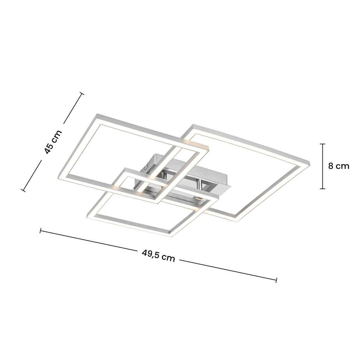 Nolo LED-Deckenleuchte Triple silber Kunststoff B/H/L: ca. 45x8x49,5 cm