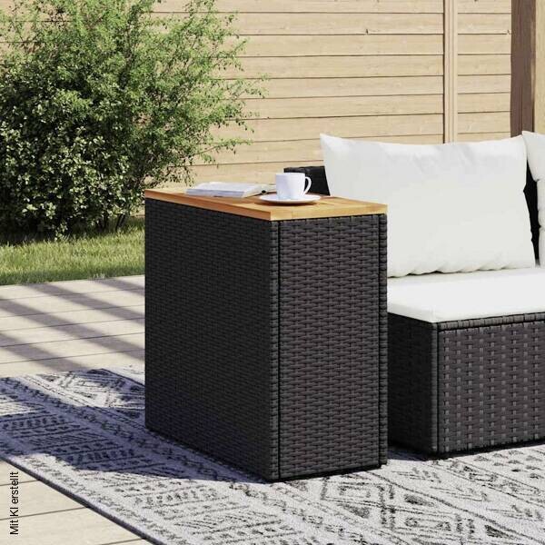 vidaXL Beistelltisch schwarz Kunststoff B/H/L: ca. 28x55x58 cm