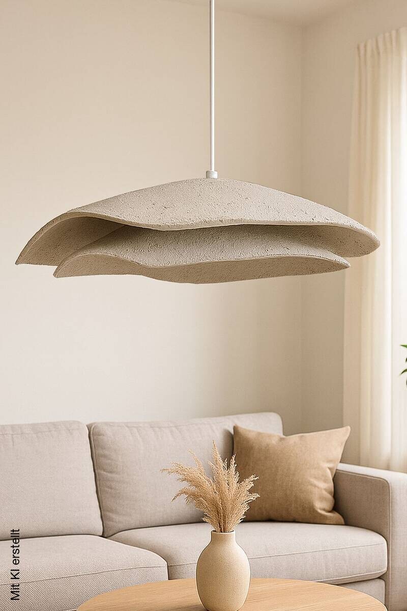 Opviq Pendelleuchte creme weiß Metall B/T/L: ca. 50x50x50 cm E27 1 Brennstellen