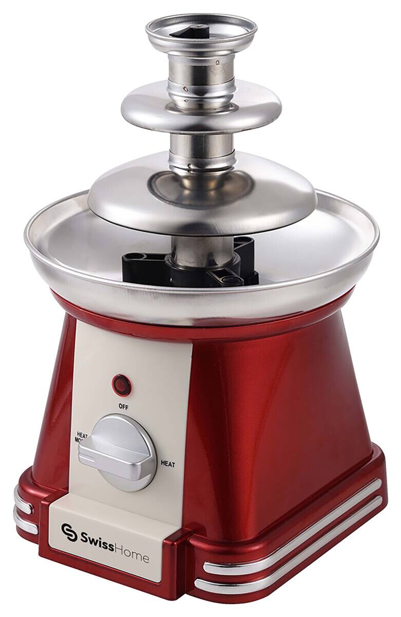 SWISS HOME Schokoladenbrunnen SH-6726 rot Kunststoff Edelstahl B/H/L: ca. 15x24x15 cm