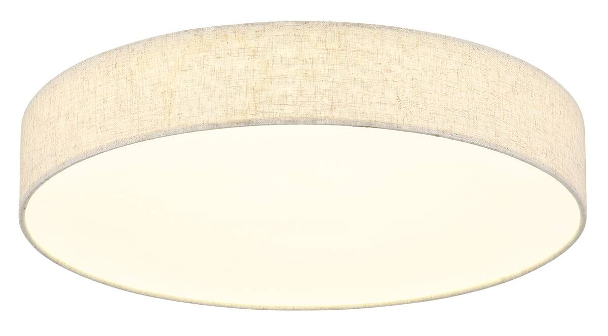 GLOBO LED-Deckenleuchte DELEON weiß Metall Leinen H/D: ca. 12,5x57,5 cm 1 Brennstellen