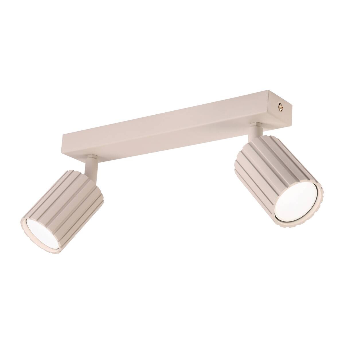 Lamkur Strahler Prisma beige Stahl B/H/L: ca. 6,5x16,5x30 cm 2 Brennstellen