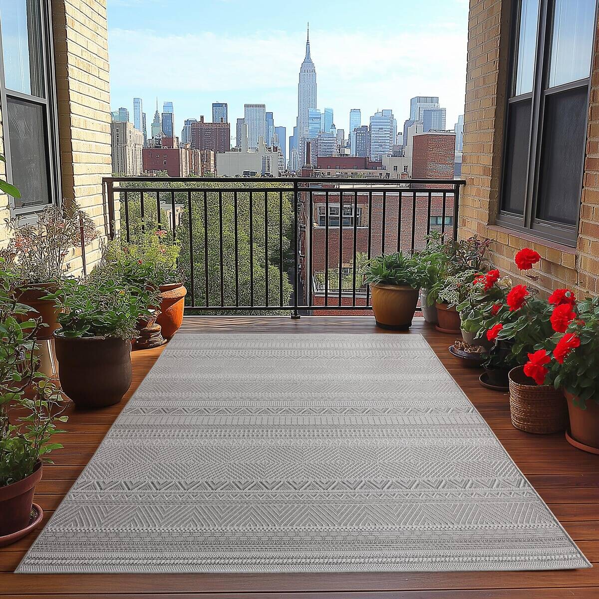 Ayyildiz Outdoorteppich DESERT grau B/L: ca. 120x170 cm