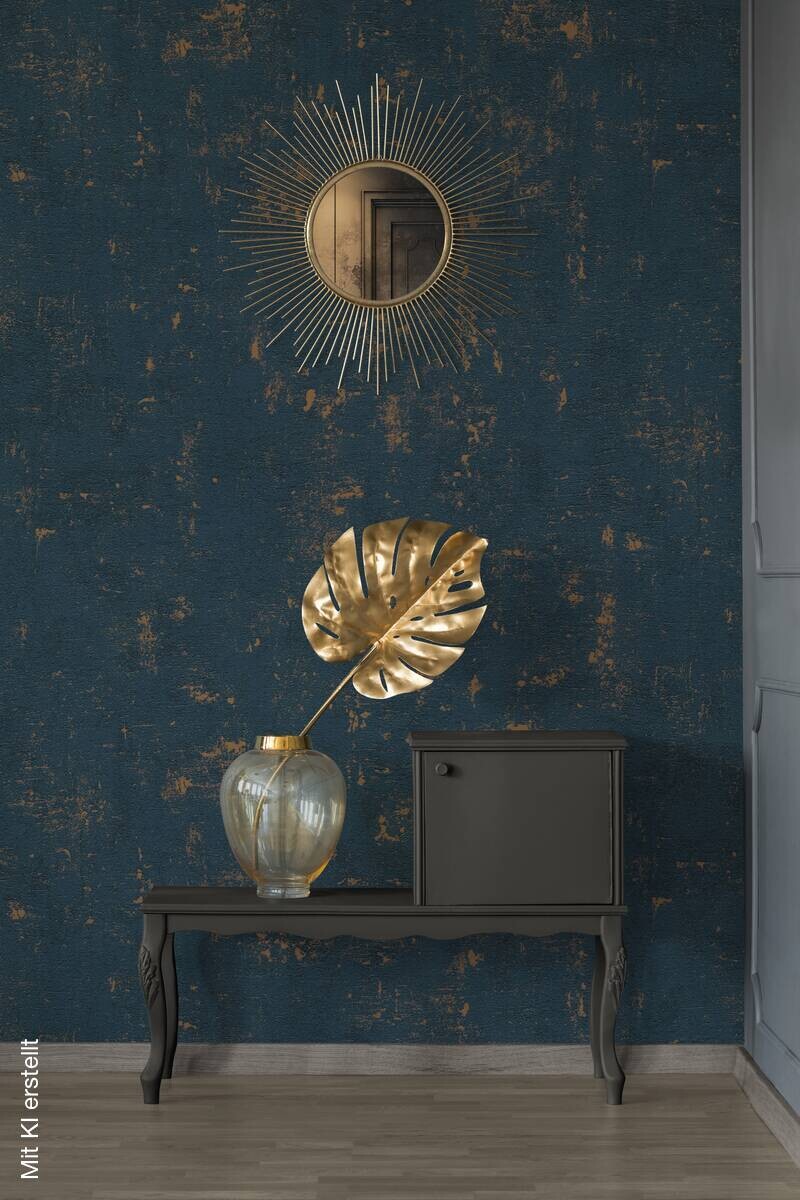 Vliestapete Betonoptik bronze petrol B/L: ca. 53x1005 cm