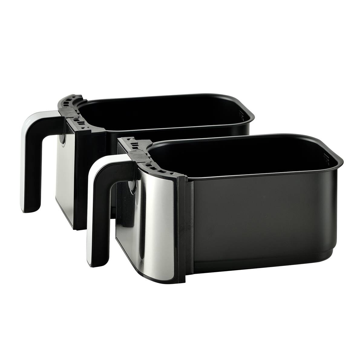 MASTERPRO Heißluftfritteuse Doppelbehälter BGMP-9178-BK silber Metall B/H/T: ca. 45x35,5x38 cm ca. 9 l