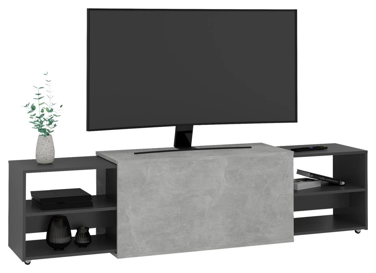 TV-Lowboard Beton Optik anthrazit B/H/T: ca. 110x49x40 cm