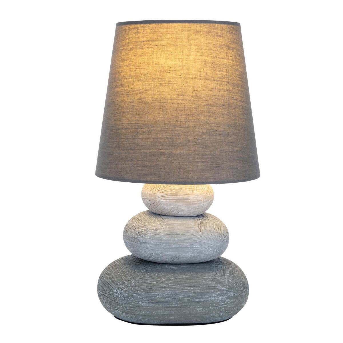 Näve Leuchten Tischleuchte 3045216 grau Keramik B/H/T: ca. 16x31x16 cm E14 1 Brennstellen