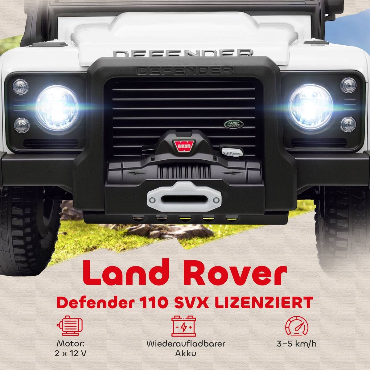 AIYAPLAY Kinder Elektroauto weiß B/H/L: ca. 61x61x115 cm