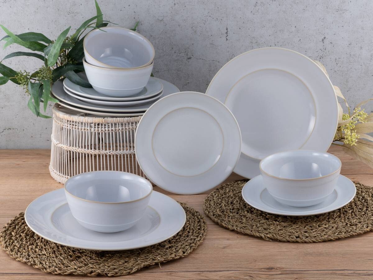 CreaTable Tafelservice ANTIQUE sand Steinzeug 12 tlg.