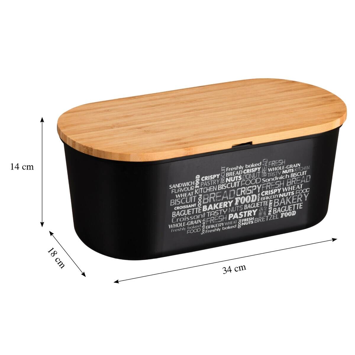 Kesper Brotbox schwarz Kunststoff B/H/L: ca. 20x14,5x34 cm