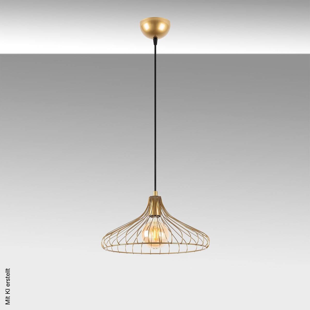 Opviq Pendelleuchte DEPAY-11251 gold Metall B/H/T/L/D: ca. 36x120x36x36x36 cm E27 1 Brennstellen