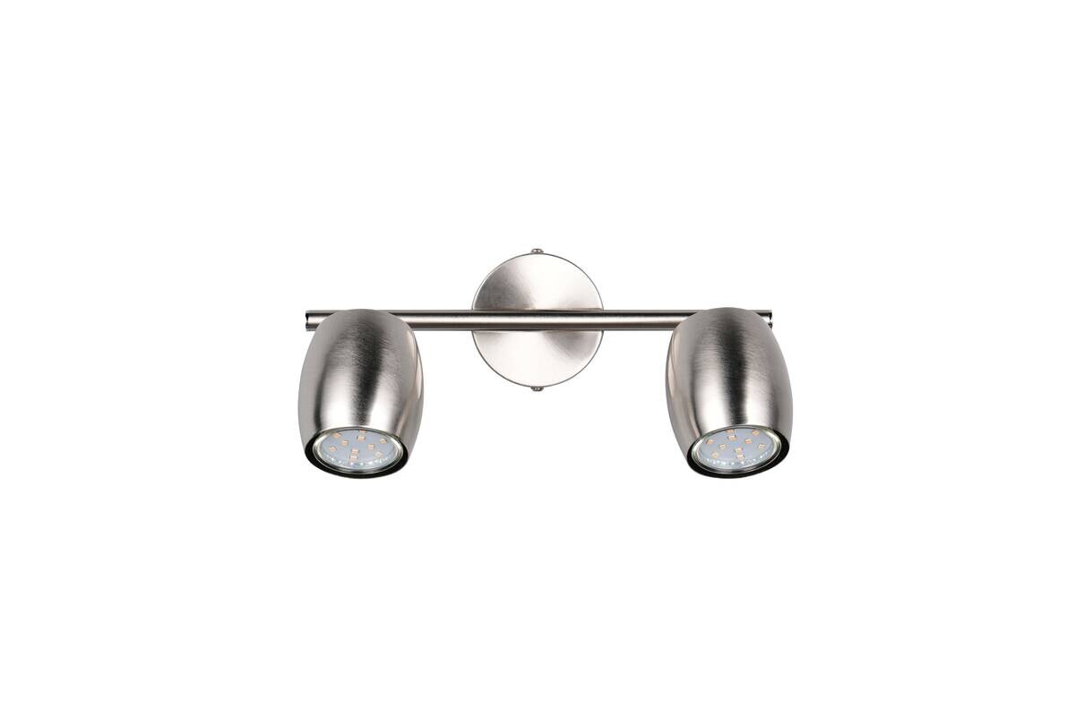 Reality Spots Nancy nickel matt Metall B/H/L: ca. 27,5x15,5x8 cm GU10 2 Brennstellen