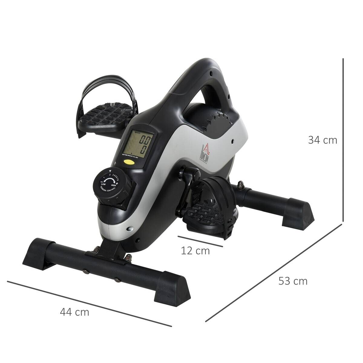 HOMCOM Mini Heimtrainer silber Kunststoff B/H/L: ca. 44x34x53 cm