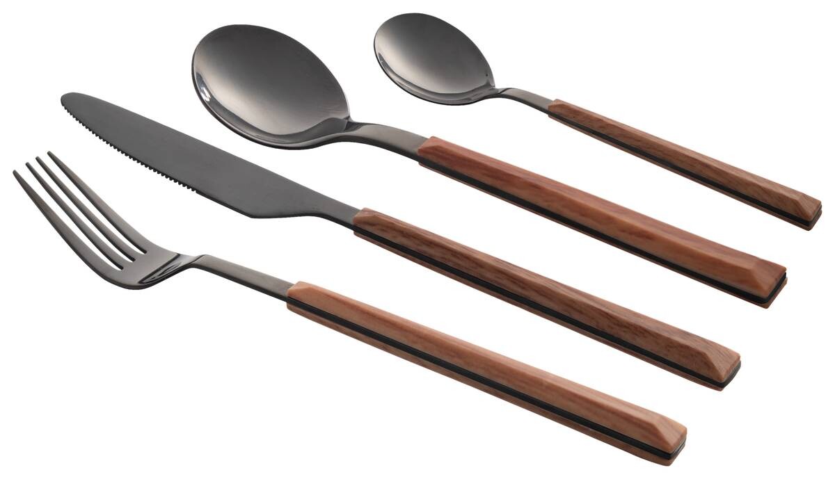 SCHÄFER Besteckset Maple Wood silber Edelstahl 24 tlg.