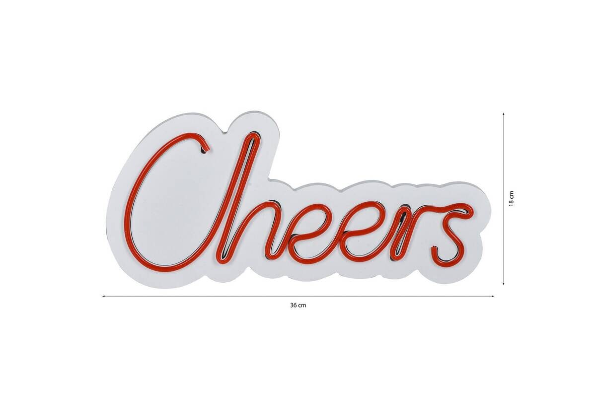 Opviq LED-Wandleuchte rot PVC B/H/T/L: ca. 36x18x2x36 cm