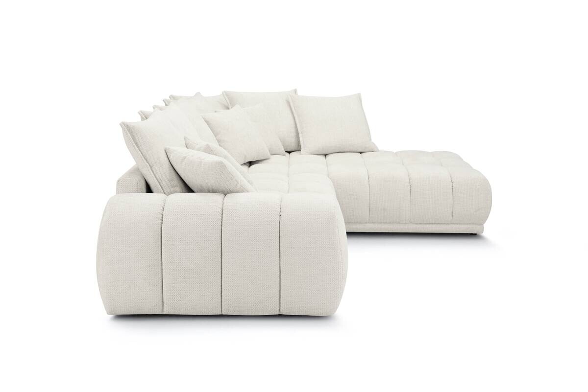 Ecksofa elfenbein Microfaser B/H/T: ca. 312x97x229 cm