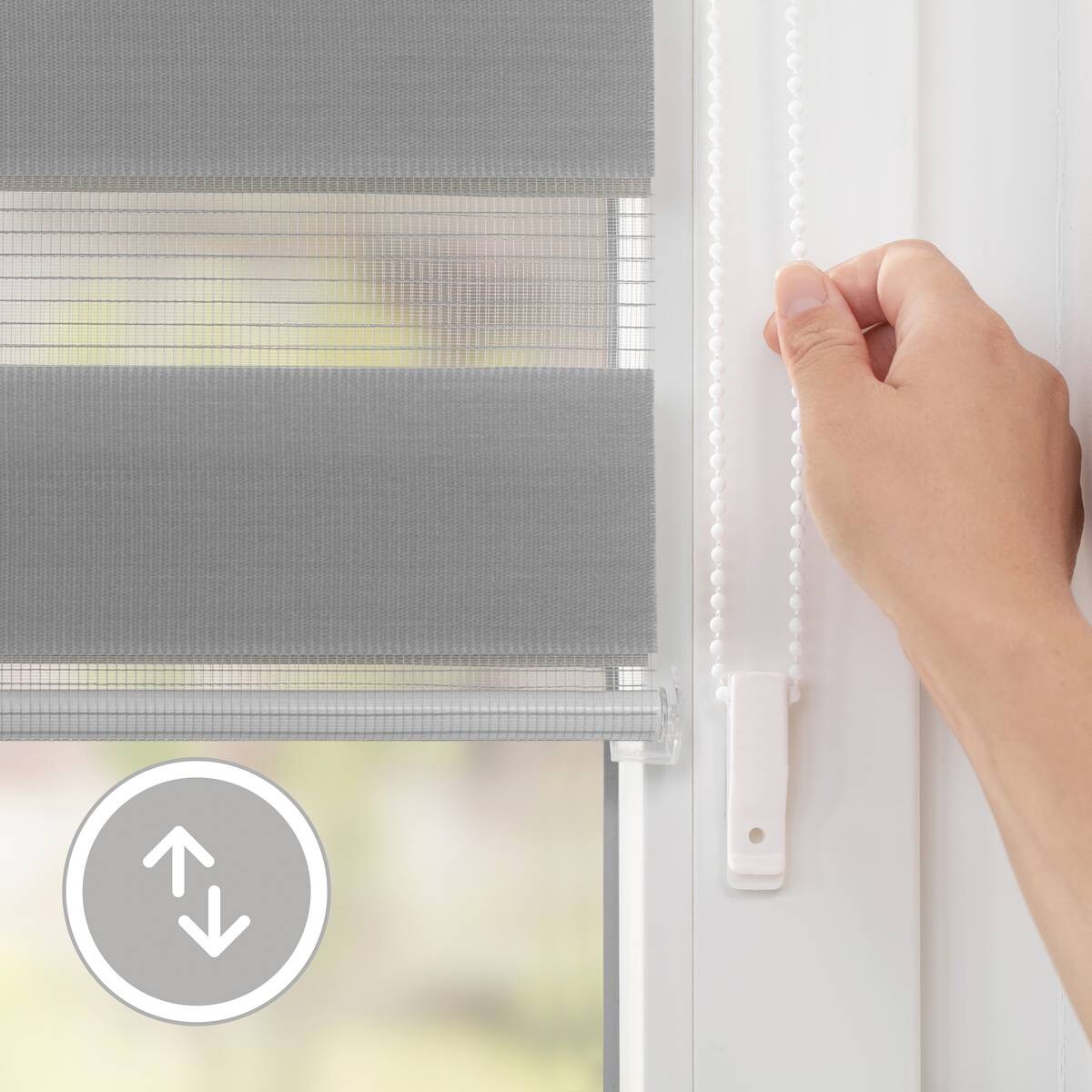 LICHTBLICK Doppelrollo Duo grau B/L: ca. 60x220 cm