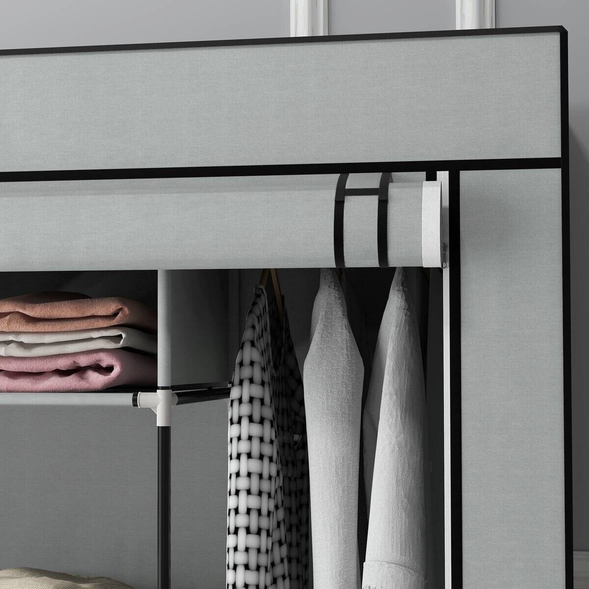 HOMCOM Kleiderschrank dunkelgrau Polypropylen B/H/L: ca. 42,5x166x169,5 cm