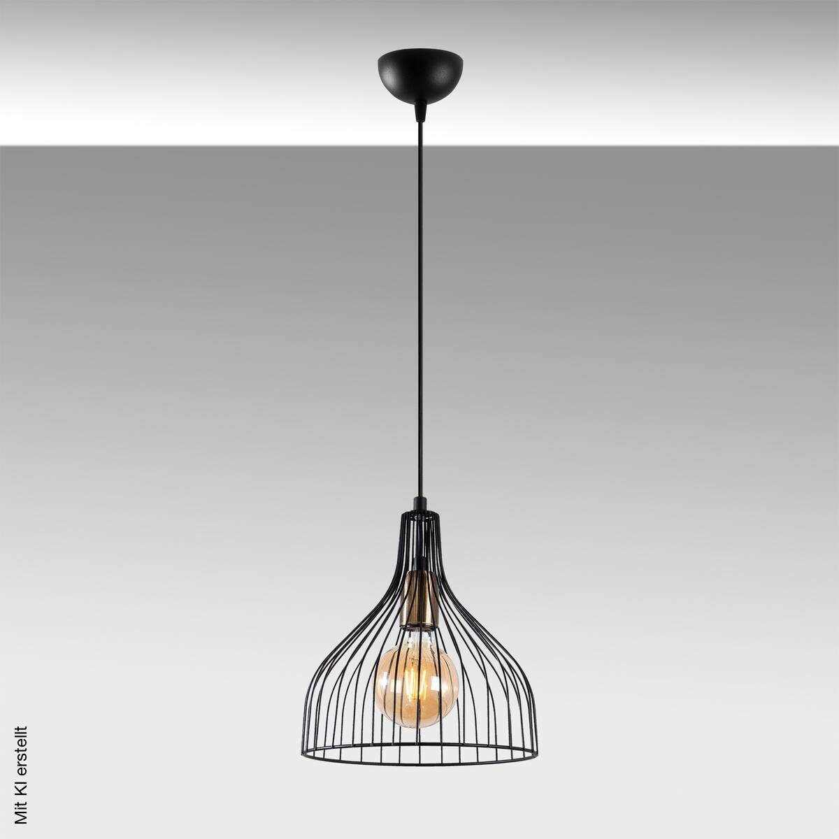 Opviq Pendelleuchte Cafu-11565 schwarz B/H/T/L/D: ca. 25x123x25x25x25 cm E27 1 Brennstellen