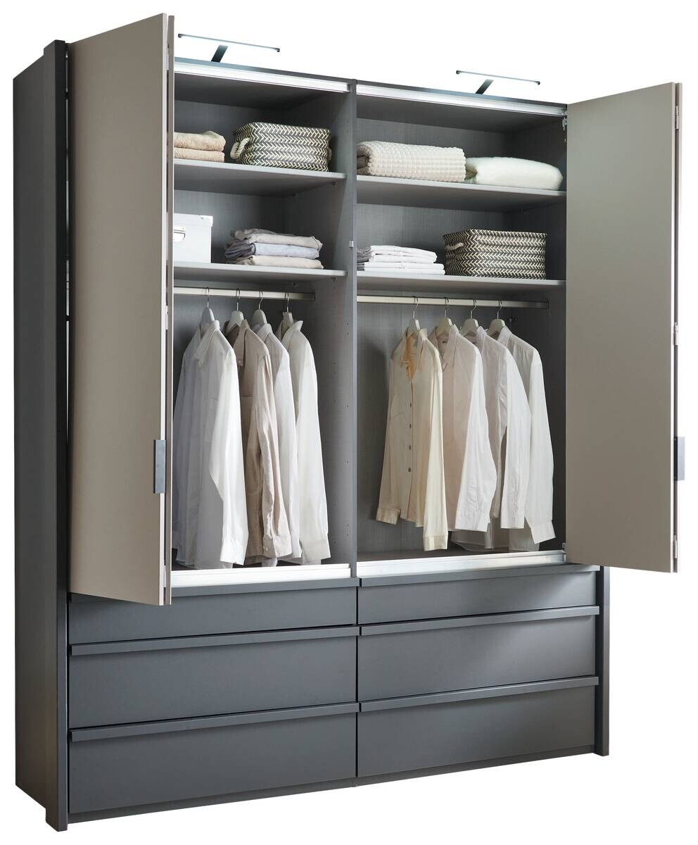 Falttürenschrank Oxford Sahara grau B/H/T: ca. 200x236x58 cm