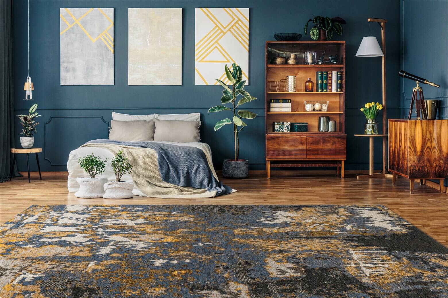 Padiro Kurzflorteppich Primavera 525 blau B/L: ca. 120x180 cm
