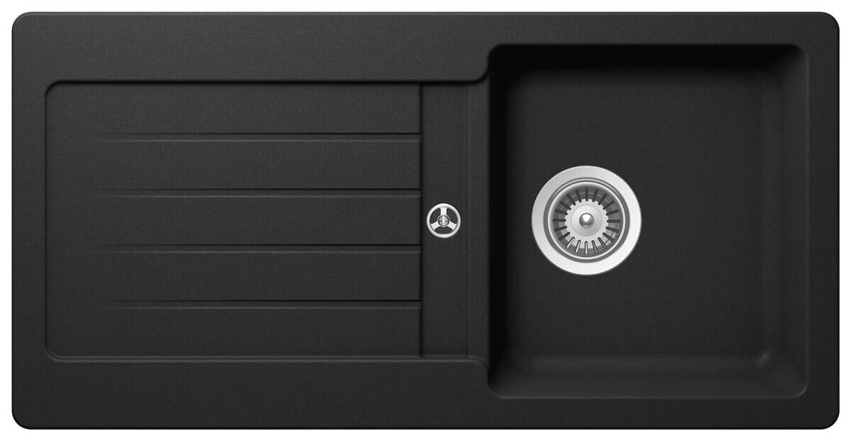 Respekta Einbauspüle Atlanta schwarz Granit B/H/T: ca. 86x20x43,5 cm
