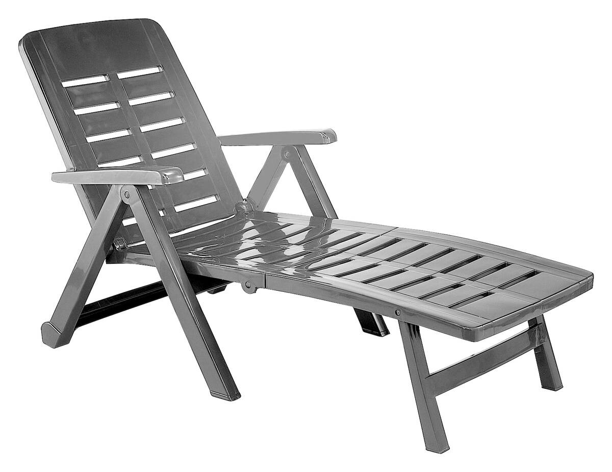 ProGarden Gartenliege Smeraldo anthrazit Kunststoff B/H/L: ca. 72x96x189 cm