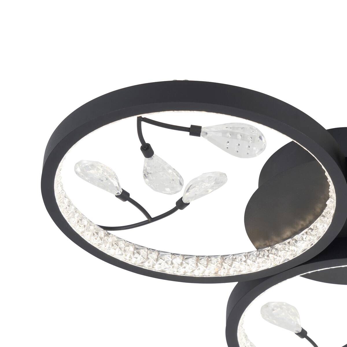 POCOline LED-Deckenleuchte Rayen schwarz sand Metall Kunststoff B/H/L: ca. 47x5x50 cm