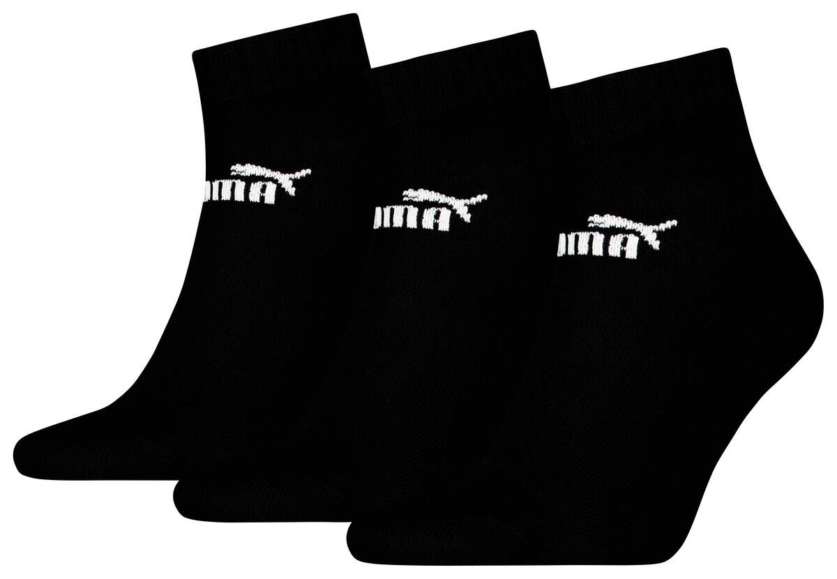 Puma Damen & Herren-Socken Puma schwarz 3 Packstücke Größe 43-46
