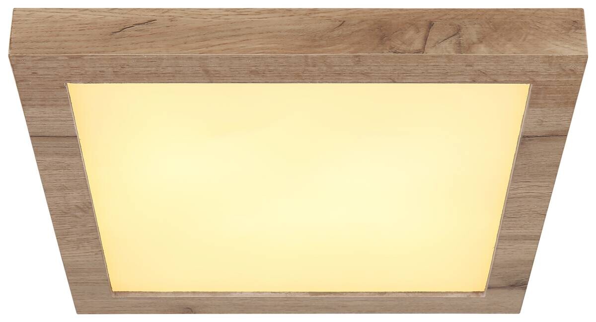 GLOBO LED-Deckenleuchte dunkelbraun weiß Metall Kunststoff MDF B/H/T: ca. 35x6x35 cm