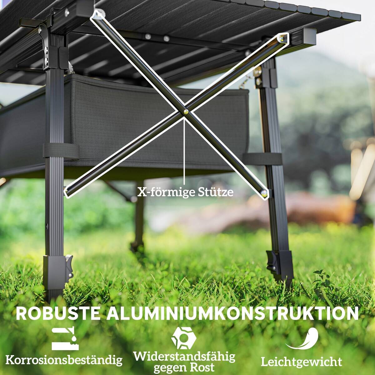 Outsunny Campingtisch B/H/L: ca. 55x66x90 cm