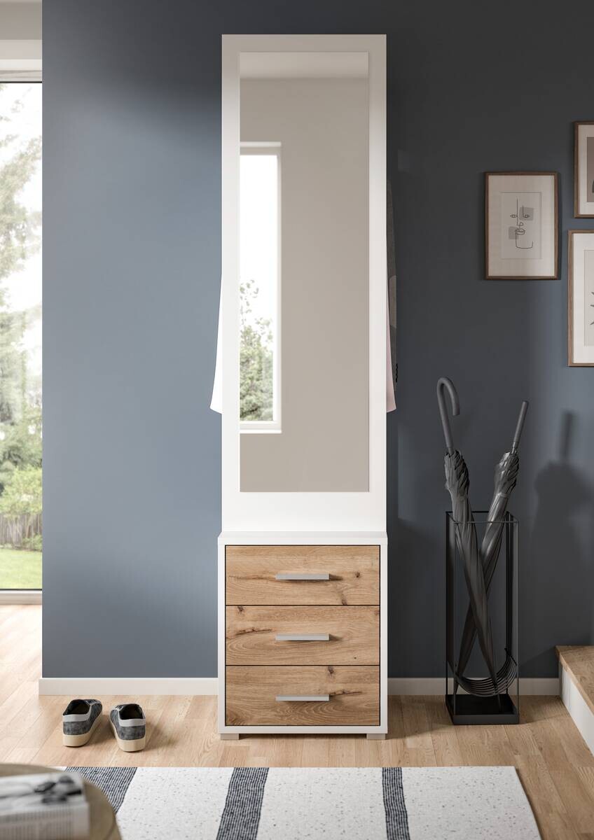 Garderobe POLO weiß Nox Oak Nachbildung B/H/T: ca. 45x190x38 cm